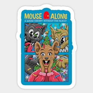 Christmas Mouse Alone Sticker